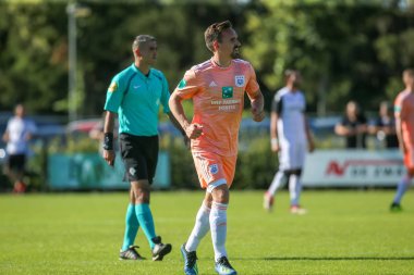 Horst, Hollanda - 29 Haziran 2018: Oyuncu, Rsc Anderlecht Sven Kums eylem sırasında dostu maç Rsc Anderlecht Rakip Paok Sport Park spor Swolgen Tienray 