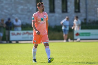 Horst, Hollanda - 29 Haziran 2018: Oyuncu, Rsc Anderlecht Sven Kums eylem sırasında dostu maç Rsc Anderlecht Rakip Paok Sport Park spor Swolgen Tienray 