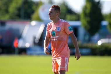 Horst, Hollanda - 29 Haziran 2018: Oyuncu, Rsc Anderlecht Adrien Trebel eylem sırasında dostu maç Rsc Anderlecht Rakip Paok Sport Park spor Swolgen Tienray 