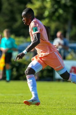 Horst, Hollanda - 29 Haziran 2018: Oyuncu, Rsc Anderlecht Landry Dimata eylem sırasında dostu maç Rsc Anderlecht Rakip Paok Sport Park spor Swolgen Tienray 