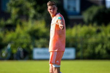 Horst, Hollanda - 29 Haziran 2018: Oyuncu, Rsc Anderlecht Pieter Gerkens eylem sırasında dostu maç Rsc Anderlecht Rakip Paok Sport Park spor Swolgen Tienray 