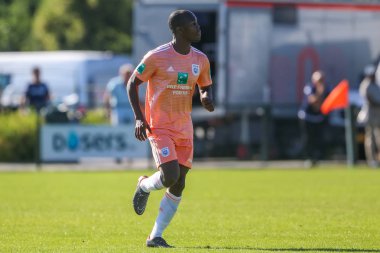 Horst, Hollanda - 29 Haziran 2018: Oyuncu, Rsc Anderlecht bilgi Musona eylem sırasında dostu maç Rsc Anderlecht Rakip Paok Sport Park spor Swolgen Tienray 
