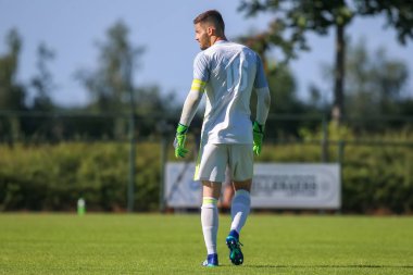 Horst, Hollanda - 29 Haziran 2018: Oyuncu, Rsc Anderlecht Thomas Didillon dostluk maçı Rsc Anderlecht Rakip Paok sporda sırasında eylem park spor Swolgen Tienray 