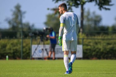 Horst, Hollanda - 29 Haziran 2018: Oyuncu, Rsc Anderlecht Thomas Didillon dostluk maçı Rsc Anderlecht Rakip Paok sporda sırasında eylem park spor Swolgen Tienray 