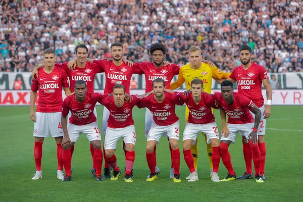 Tesalónica Grecia Agosto 2018 Foto Del Equipo Spartak Antes Tercera —  Fotos de Stock