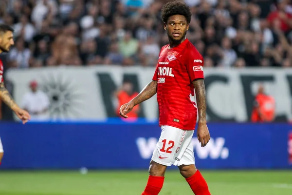 Thessaloniki Griechenland August 2018 Spieler Von Spartak Luiz Adriano Aktion — Stockfoto