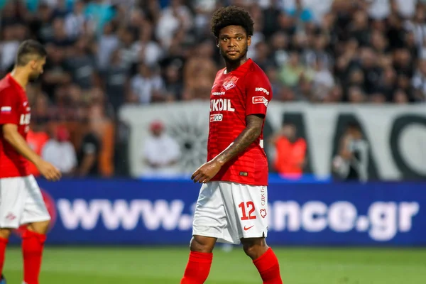 Thessaloniki Griechenland August 2018 Spieler Von Spartak Luiz Adriano Aktion — Stockfoto