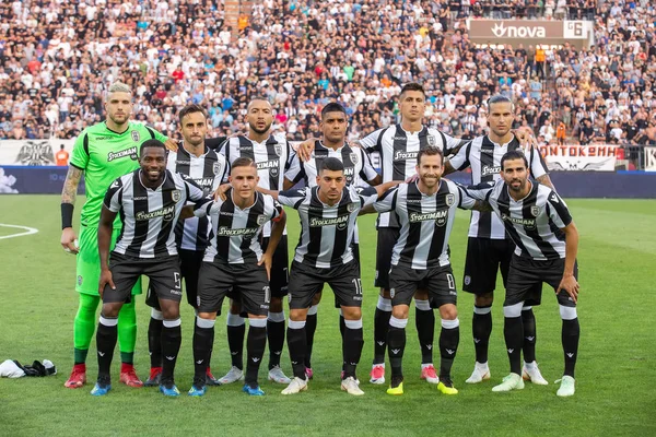 Thessaloniki Řecko Srpna 2018 Fotka Týmu Paok Před Uefa Champions — Stock fotografie