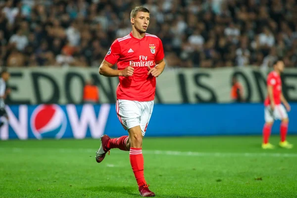 Thessaloniki Grecia Agosto 2018 Jugador Del Benfica Ruben Dias Acción — Foto de Stock