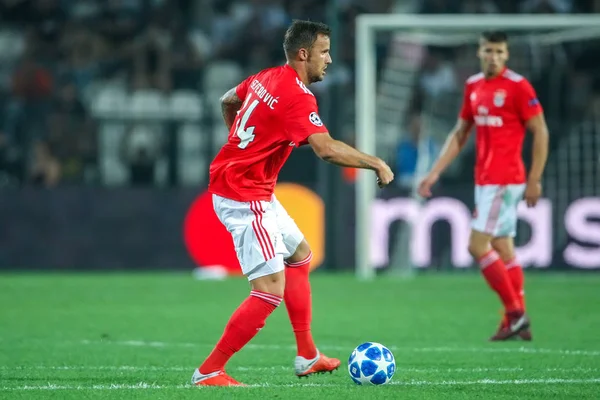 Thessaloniki Griechenland August 2018 Benfica Spieler Haris Seferovic Aktion Während — Stockfoto