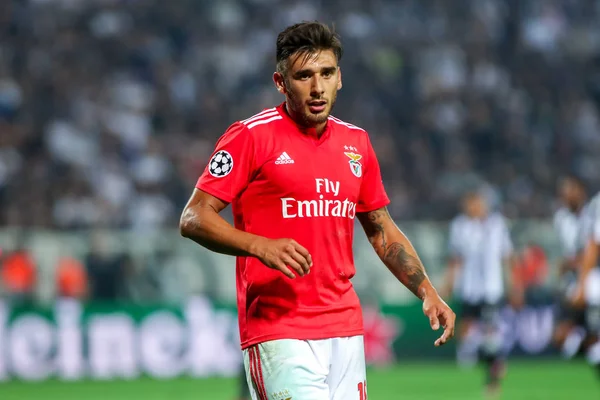 Thessaloniki Grecia Agosto 2018 Jugador Del Benfica Eduardo Salvio Acción —  Fotos de Stock