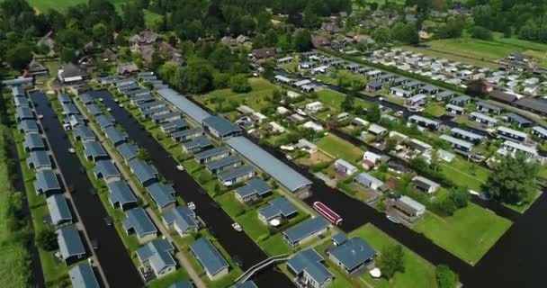 Luftaufnahme Des Dorfes Giethoorn Den Niederlanden Githoorn Wird Auch Als — Stockvideo