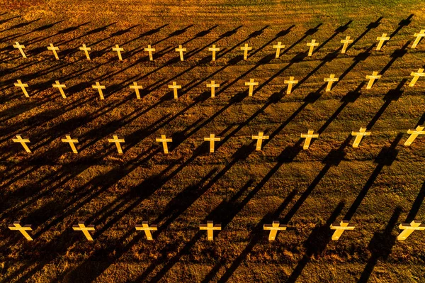 Ysselsteyn Países Bajos Junio 2018 Vista Aérea Ysselsteyn Cementerio Guerra — Foto de Stock