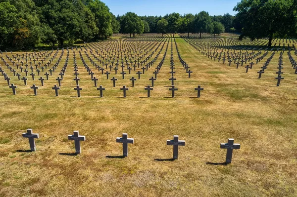 Ysselsteyn Países Bajos Junio 2018 Vista Aérea Ysselsteyn Cementerio Guerra — Foto de Stock