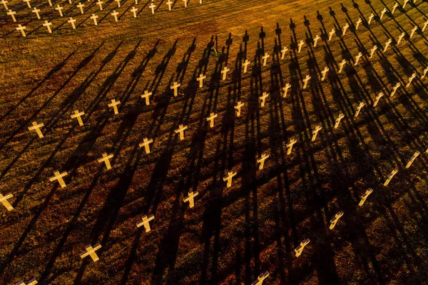 Ysselsteyn Países Bajos Junio 2018 Vista Aérea Ysselsteyn Cementerio Guerra — Foto de Stock