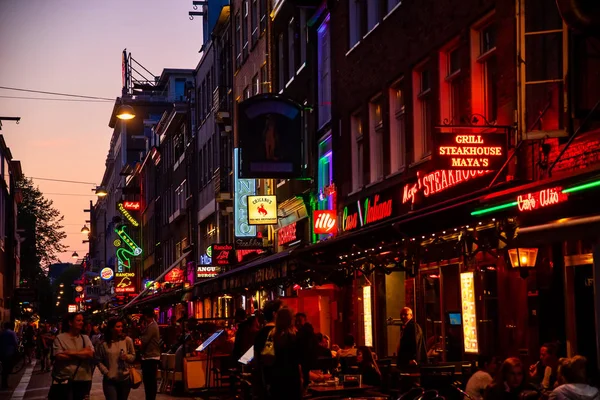 Amsterdam Niederlande Juli 2018 Bunte Nächtliche Lichter Mit Musik Und — Stockfoto