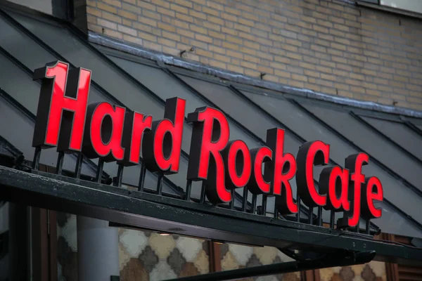 Amsterdam Nederländerna Juli 2018 Fasad Hard Rock Cafe Amsterdam Med — Stockfoto