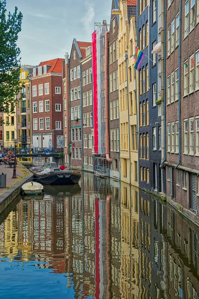 Amsterdam Netherland July 2018 Beautiful View Amsterdam Canals Bridge Typical — Stock Photo, Image