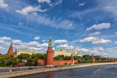  güzel manzarasını Moskova kremlin ve Moskova Nehri, Rusya Federasyonu