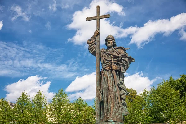 Pomník Svatého Princ Vladimír Borovickaja Náměstí Paškovův Dům — Stock fotografie