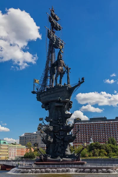 Denkmal Für Peter Den Großen Moskau Wurde 1997 Errichtet Und — Stockfoto