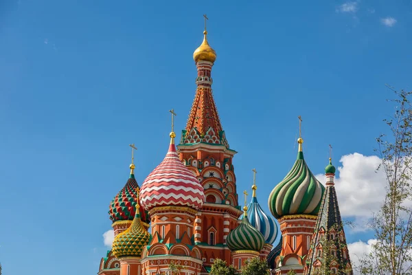 Самим Знаменитим Місцем Москві Собор Василія Блаженного Росія — стокове фото