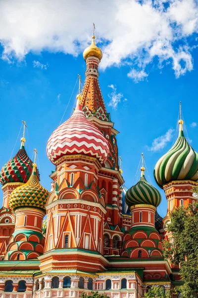 Самим Знаменитим Місцем Москві Собор Василія Блаженного Росія — стокове фото