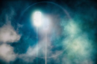 stadyum ışıkları ve duman