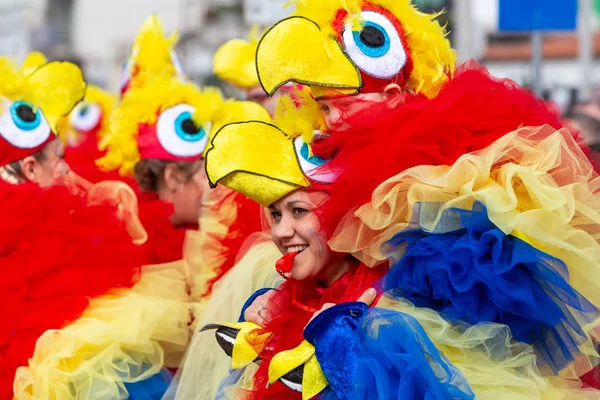 Xanthi Griekenland Februari 2018 Mensen Gekleed Kleurrijke Kostuums Tijdens Het — Stockfoto
