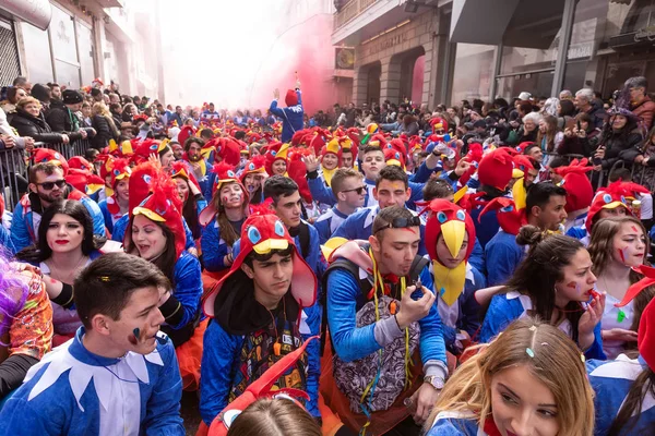 Xanthi Yunanistan Şubat 2018 Skeçe Içinde Yıllık Karnaval Geçit Töreni — Stok fotoğraf