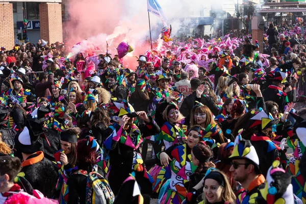 Xanthi Grecia Febrero 2018 Gente Vestida Con Trajes Coloridos Durante — Foto de Stock