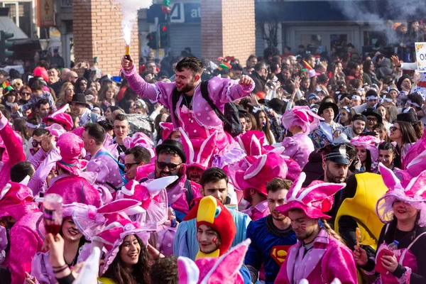 Xanthi Grecia Febrero 2018 Gente Vestida Con Trajes Coloridos Durante — Foto de Stock