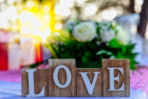 Wooden Letters Love Love Word Vintage Love — Stock Photo, Image