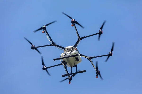 Thessaloniki Greece June 2018 Professional Agriculture Drone Green Field Test — Stock Photo, Image