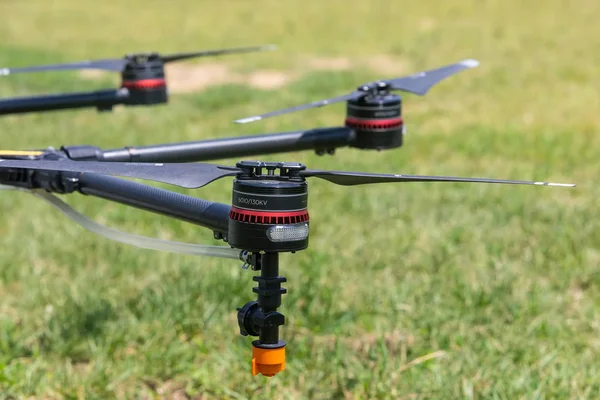 Thessaloniki Greece June 2018 Professional Agriculture Drone Green Field Pre — Stock Photo, Image