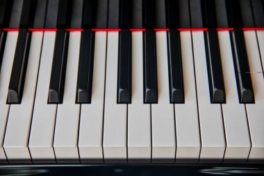 Close up view of piano keys clipart