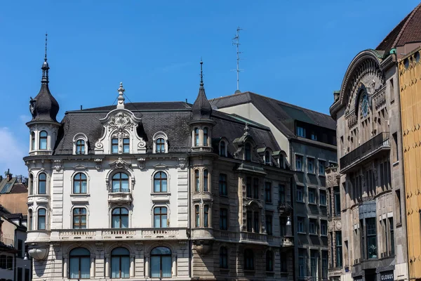 Basel Sviçre Ağustos 2018 Binalar Eski Şehir Şehir Merkezi Basel — Stok fotoğraf