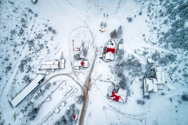 Flygfoto Ski Resort Camilla Berg Utbud Vermio Norra Grekland — Stockfoto