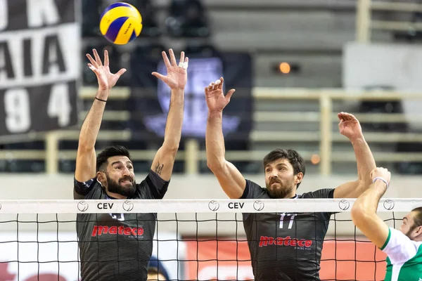 Thessaloniki Grekland December 2018 Lagspelare Aktion Cev Volleyboll Cup Matchen — Stockfoto