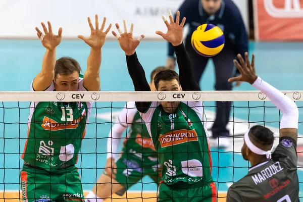 Thessaloniki Greece December 2018 Team Players Action Cev Volleyball Cup — Stock Photo, Image