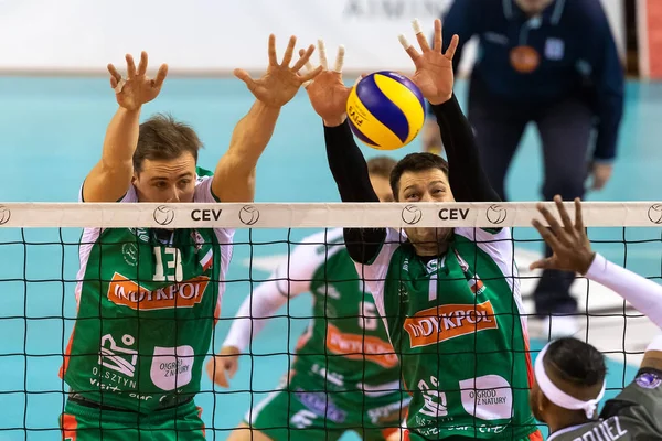 Thessaloniki Greece December 2018 Team Players Action Cev Volleyball Cup — Stock Photo, Image