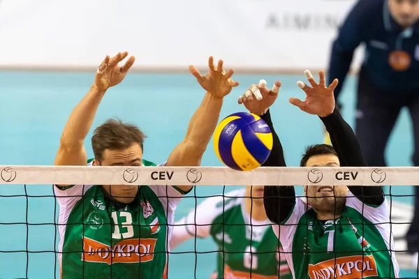 Thessaloniki Greece December 2018 Team Players Action Cev Volleyball Cup — Stock Photo, Image