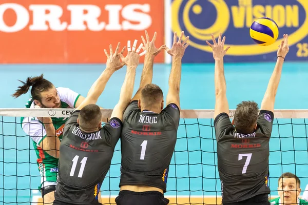 Thessaloniki Greece December 2018 Team Players Action Cev Volleyball Cup — Stock Photo, Image