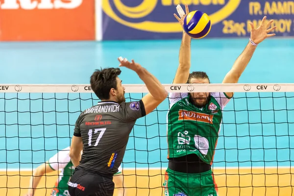 Thessaloniki Greece December 2018 Team Players Action Cev Volleyball Cup — Stock Photo, Image