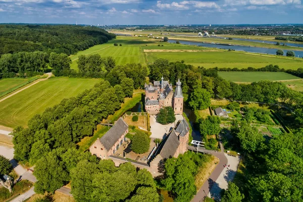 Aerial View Doorwerth Castle Dutch Kasteel Doorwerth Medieval Castle Arnhem — Stock Photo, Image