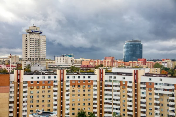 Minsk Beyaz Rusya Ekim 2018 Minsk Yüksek Binalar Ile Bölümünün — Stok fotoğraf