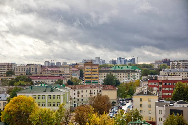Mińsk Białoruś Października 2018 Widok Część Mińsk Wysokich Budynków Mińsk — Zdjęcie stockowe
