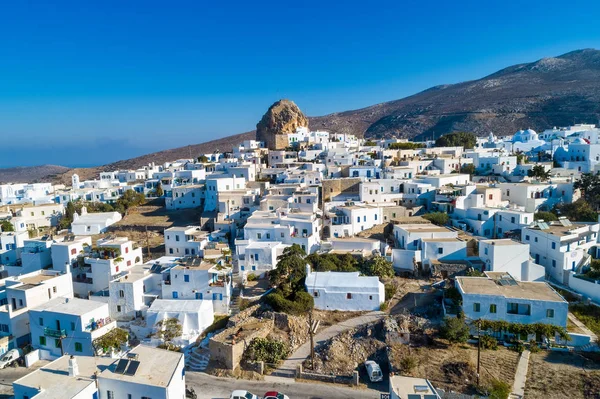 Amorgos Sziget Antenna Nézete Chora Falu Görögország Cyclade — Stock Fotó