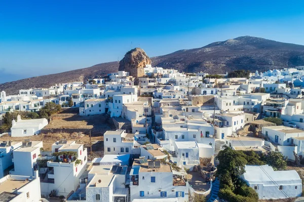 Amorgos Antenn Över Byn Chora Grekland Cyclade — Stockfoto