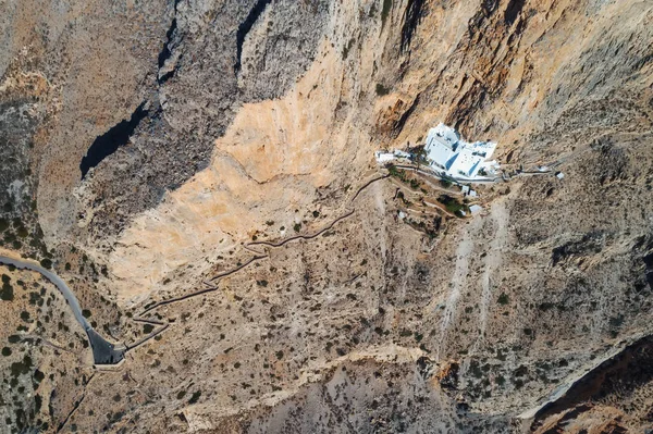 Aerial View Panagia Hozovitissa Monastery Amorgos Island — Stock Photo, Image